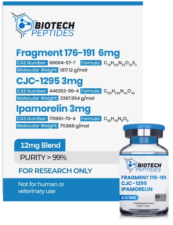 Fragment 176-191 & CJC-1295 & Ipamorelin Blend (12mg)