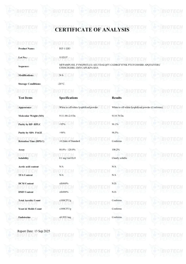 Receptor Grade IGF-1 LR3 (100mcg)