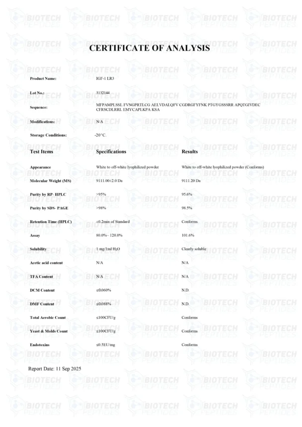 Receptor Grade IGF-1 LR3 (1mg)
