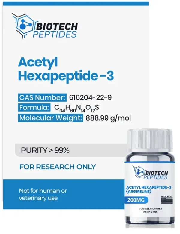 Argireline 200mg (Acetyl Hexapeptide-3) powder from Biotech Peptides