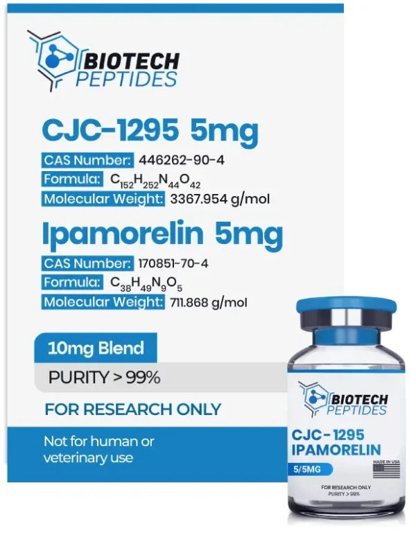 CJC-1295 Ipamorelin Blend 10mg vial from Biotech Peptides