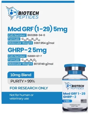 Mod GRF 1-29 GHRP-2 Blend 10mg vial from Biotech Peptides