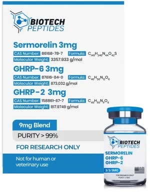 Sermorelin GHRP-6 GHRP-2 Blend 9mg vial from Biotech Peptides
