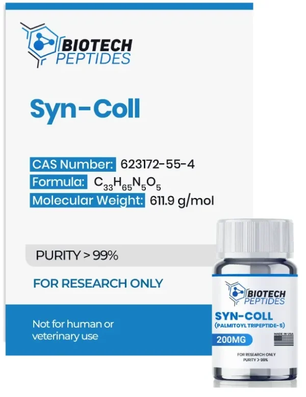 Syn-Coll 200mg (Palmitoyl Tripeptide-5) powder from Biotech Peptides