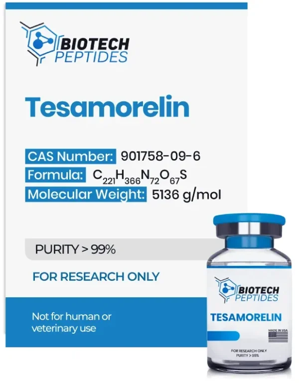 Tesamorelin 5mg / 10mg vial from Biotech Peptides