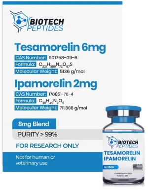 Tesamorelin Ipamorelin Blend 8mg vial from Biotech Peptides